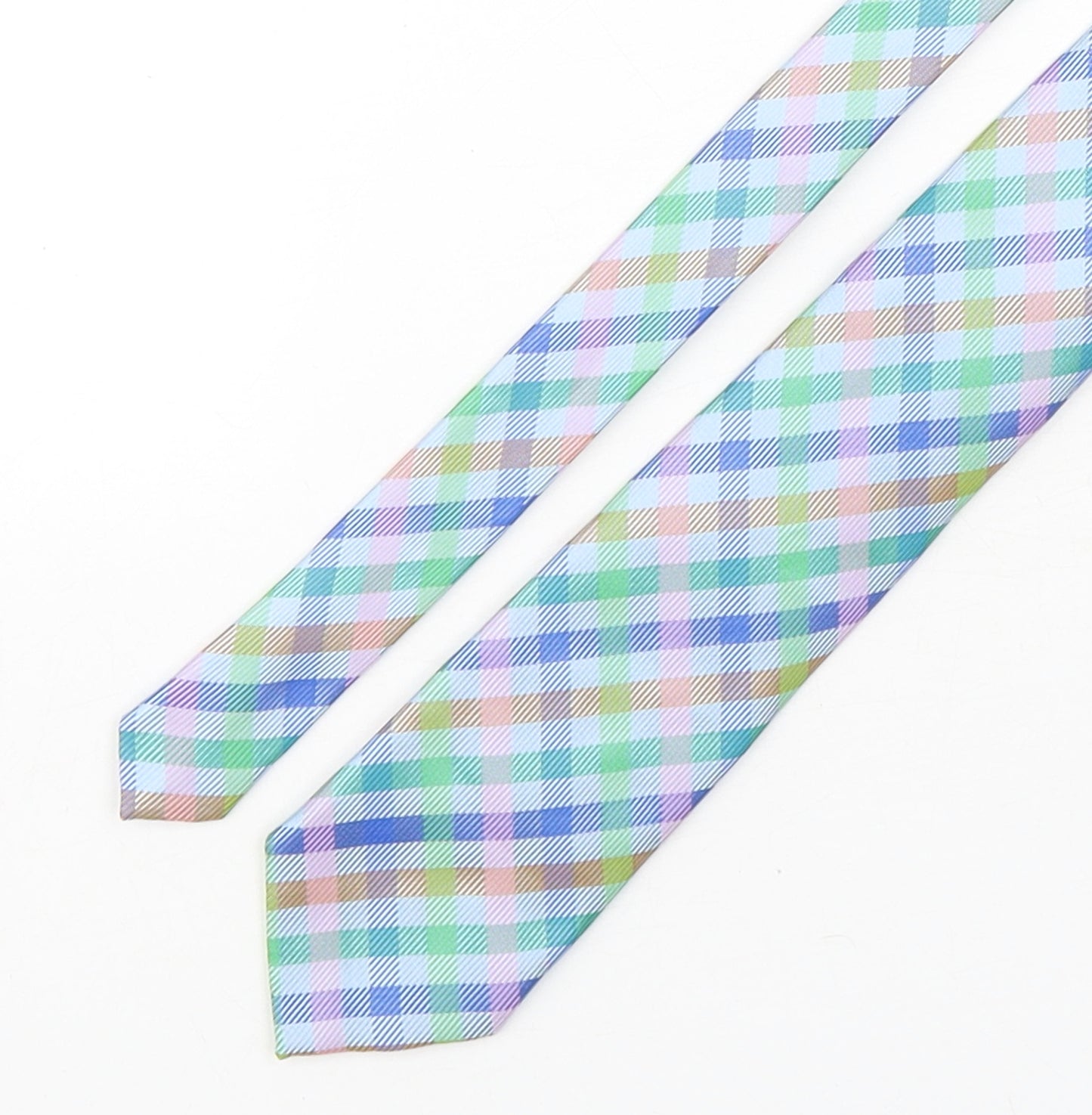 Thomas Nash  Mens Multicoloured Plaids & Checks Polyester Pointed Tie One Size
