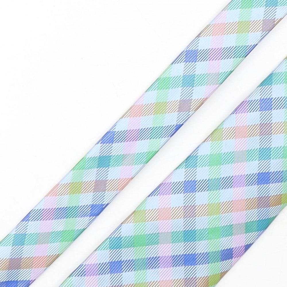 Thomas Nash  Mens Multicoloured Plaids & Checks Polyester Pointed Tie One Size