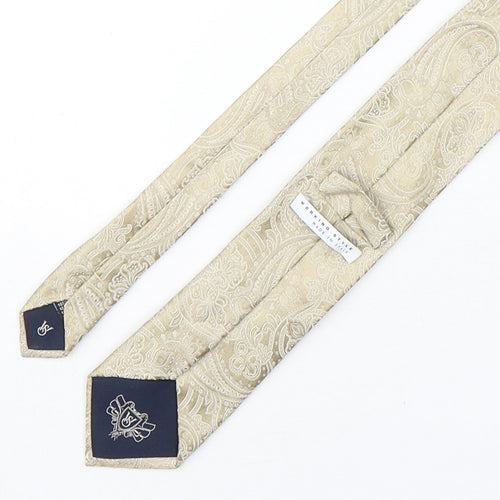 Working Style Mens Gold Paisley Silk Pointed Tie One Size