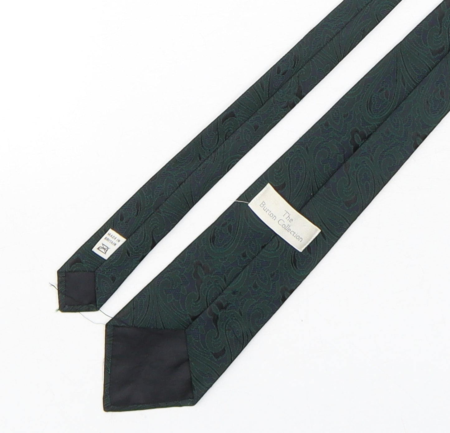 Burton  Mens Green Paisley Polyester Pointed Tie One Size
