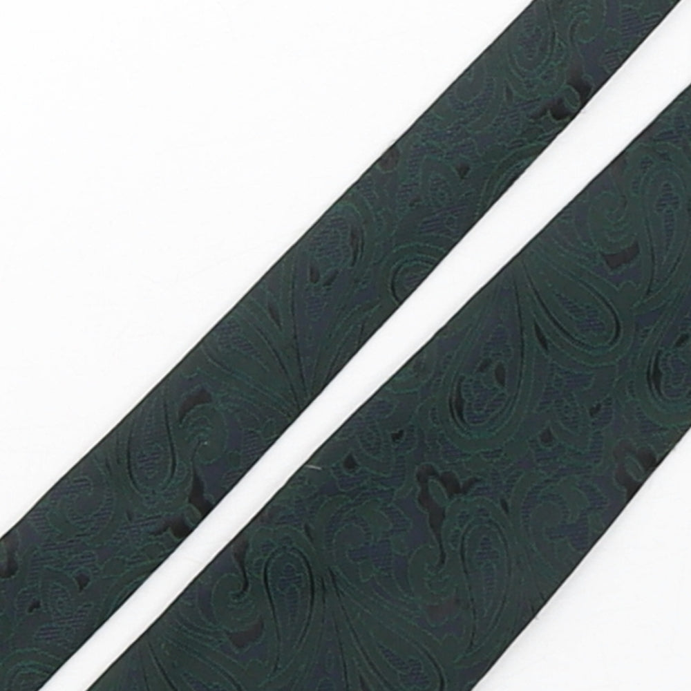 Burton  Mens Green Paisley Polyester Pointed Tie One Size
