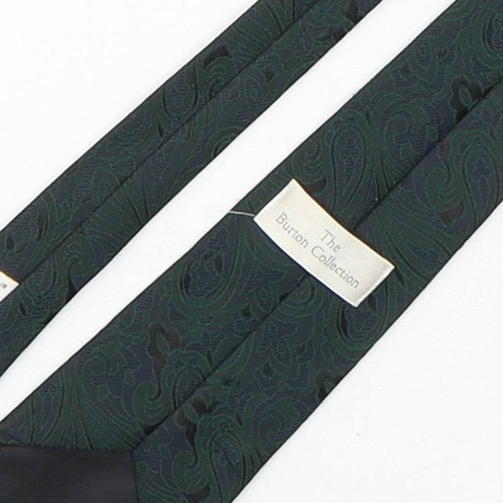 Burton  Mens Green Paisley Polyester Pointed Tie One Size