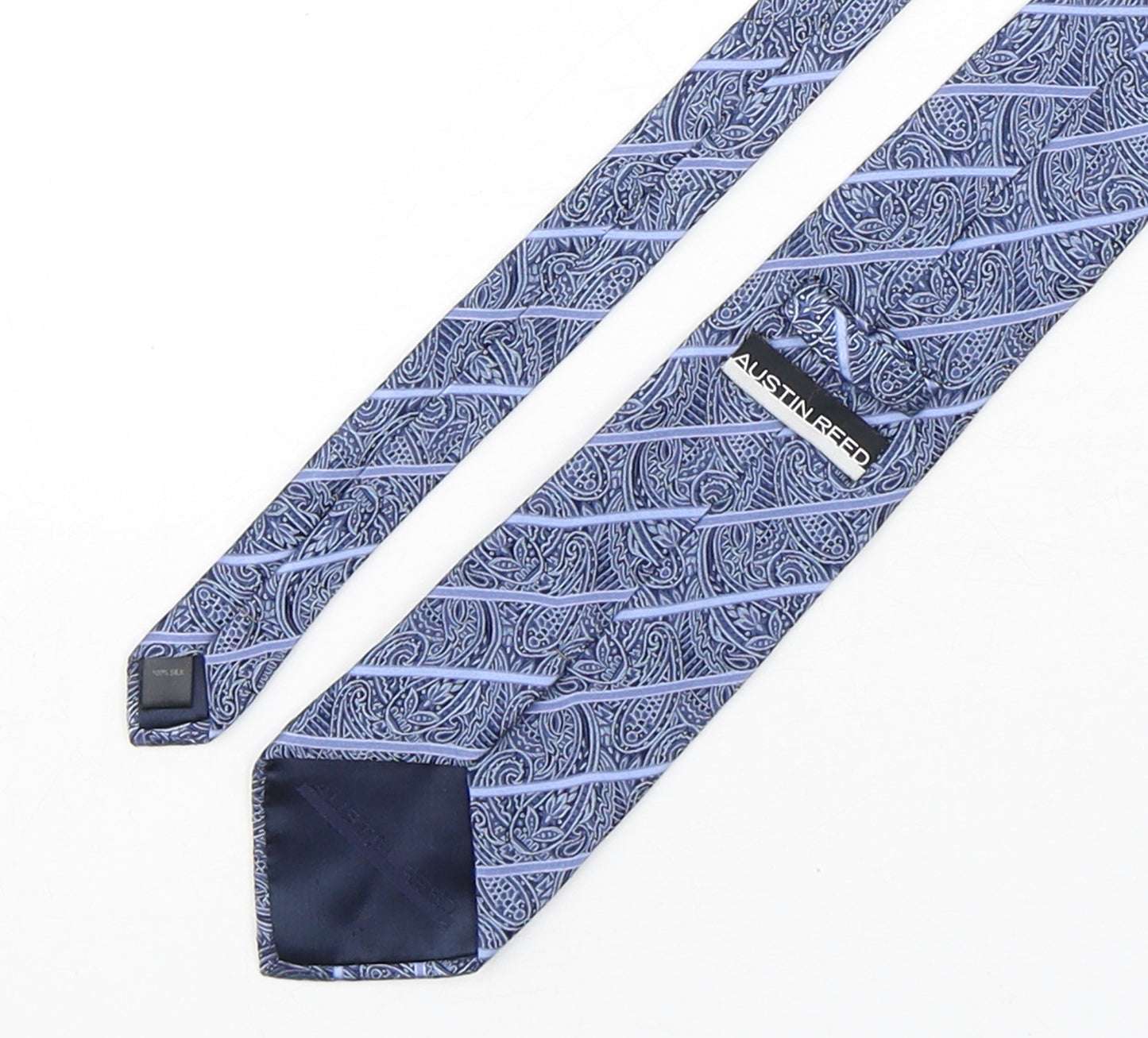 Austin Reed Mens Blue Paisley Silk Pointed Tie One Size