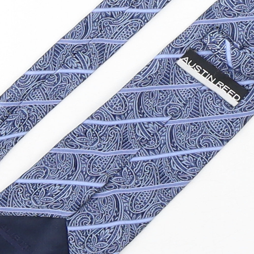 Austin Reed Mens Blue Paisley Silk Pointed Tie One Size