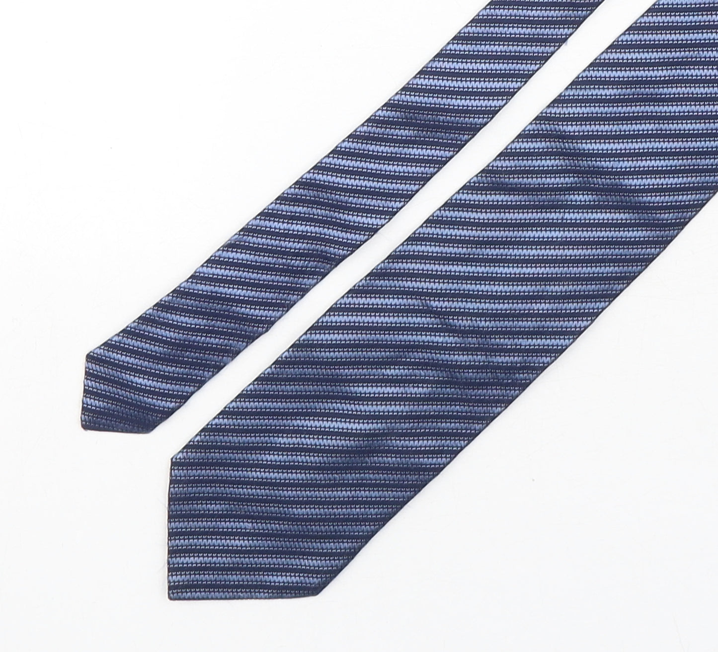 Giorgio Armani Mens Blue Striped Silk Pointed Tie One Size