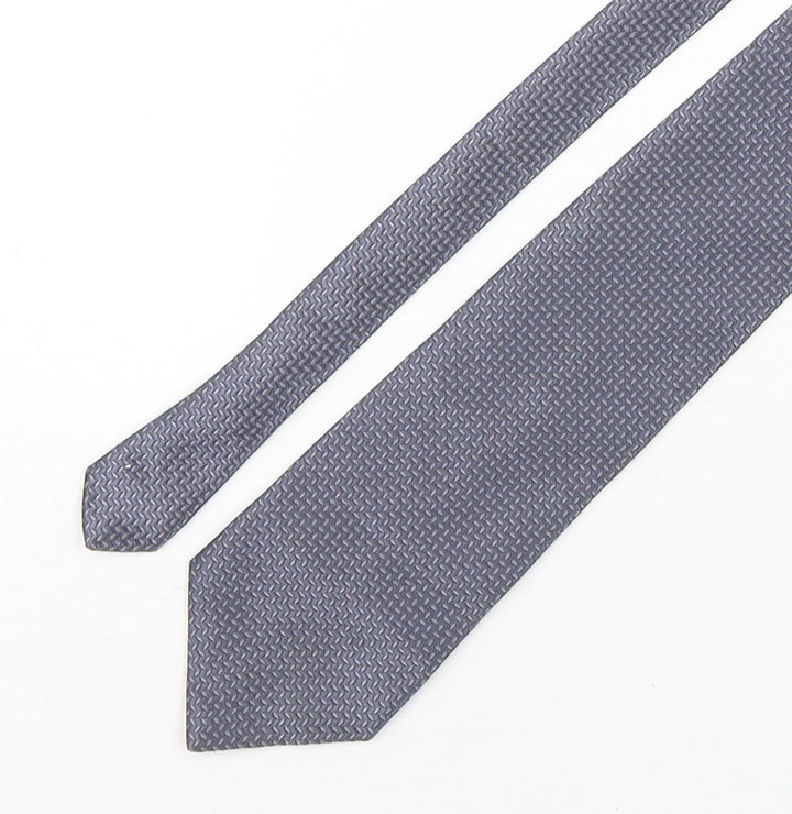 Debenhams Mens Grey Geometric Polyester Pointed Tie One Size