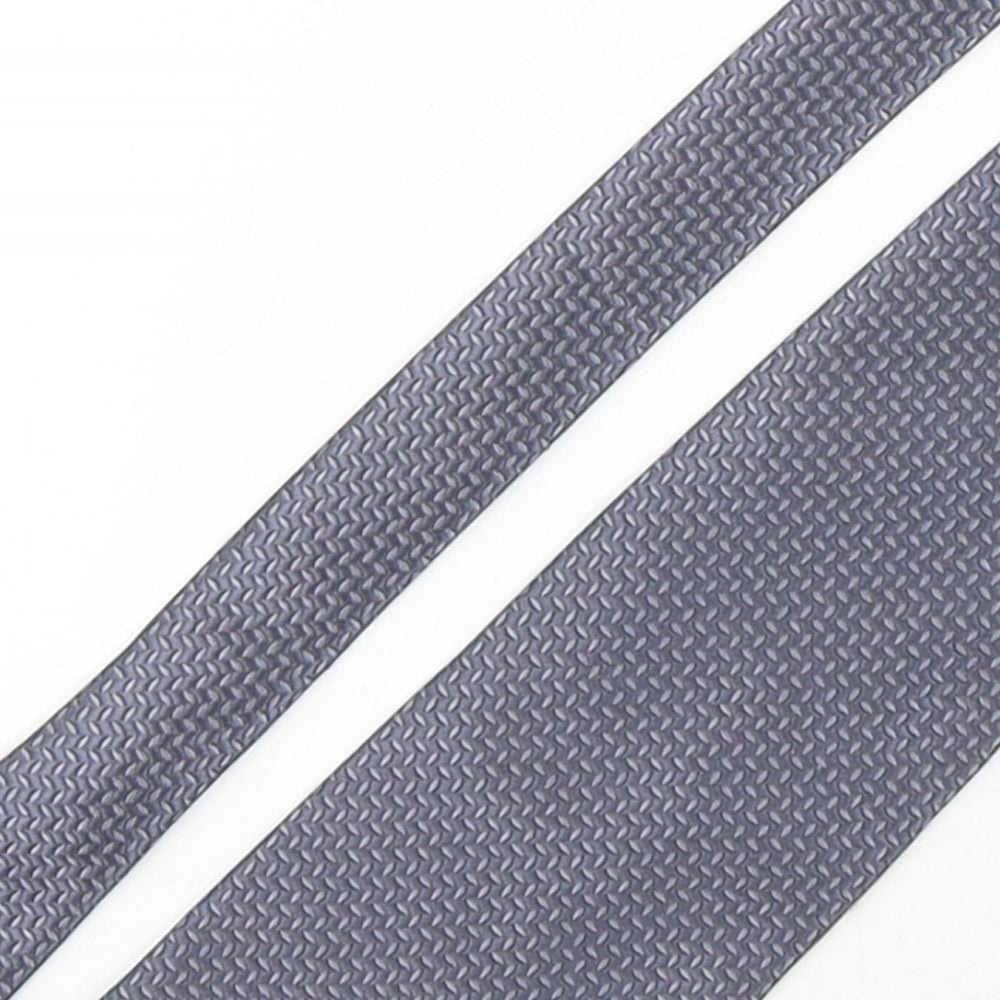 Debenhams Mens Grey Geometric Polyester Pointed Tie One Size