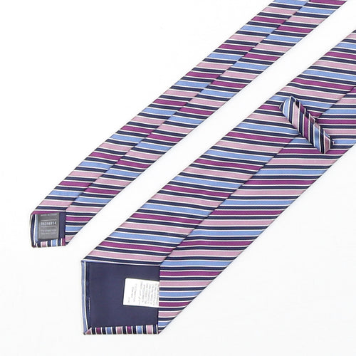 Marks and Spencer Mens Multicoloured Striped Polyester Pointed Tie One Size