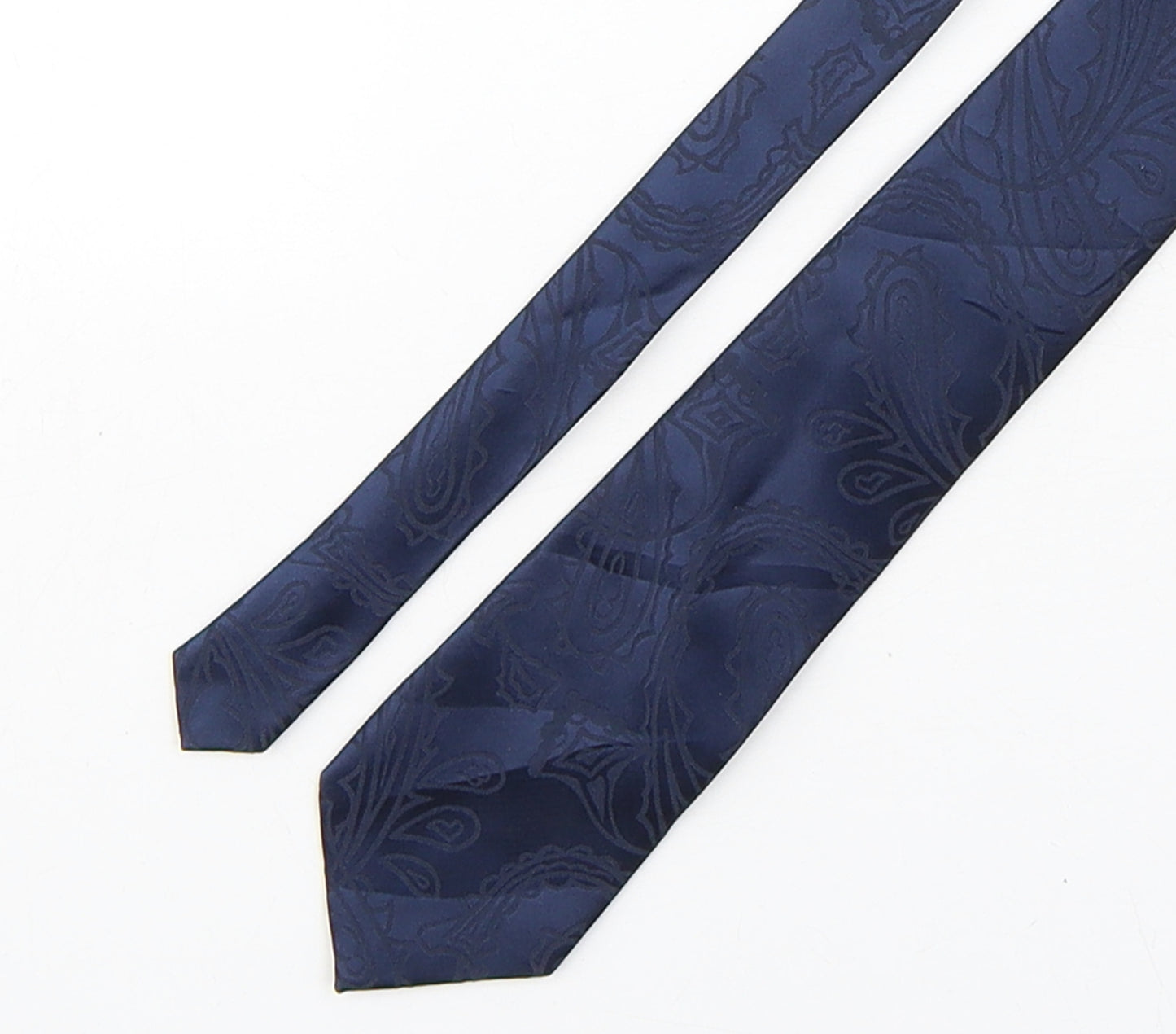 hisdern Mens Blue Paisley Silk Pointed Tie One Size