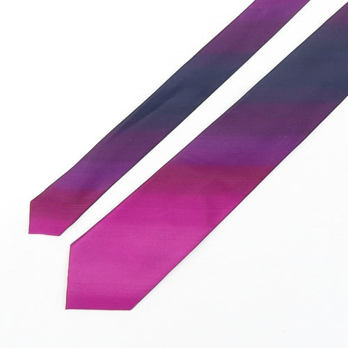 Alexandre Mens Multicoloured Striped Silk Pointed Tie One Size