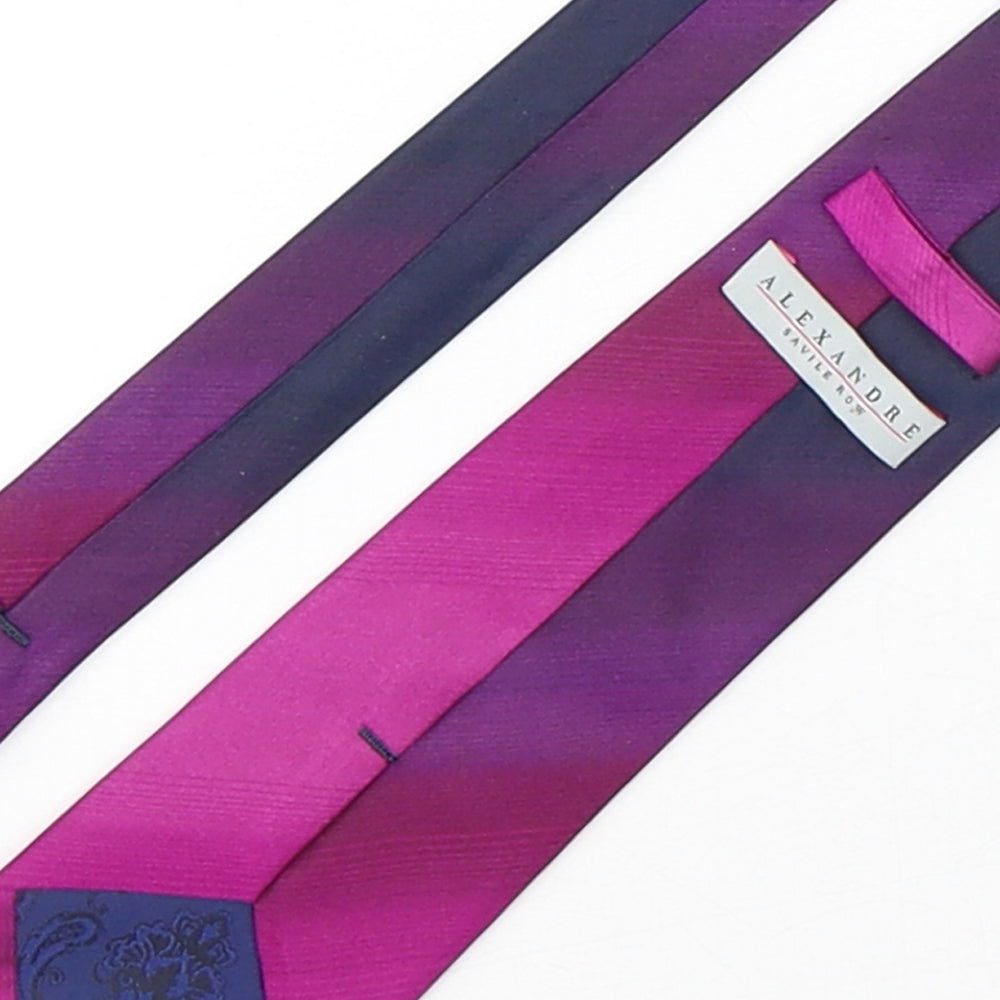 Alexandre Mens Multicoloured Striped Silk Pointed Tie One Size