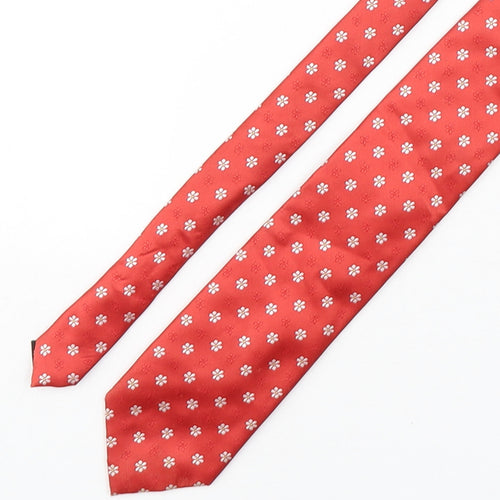 Tie Rack  Mens Red Floral Polyester Pointed Tie One Size