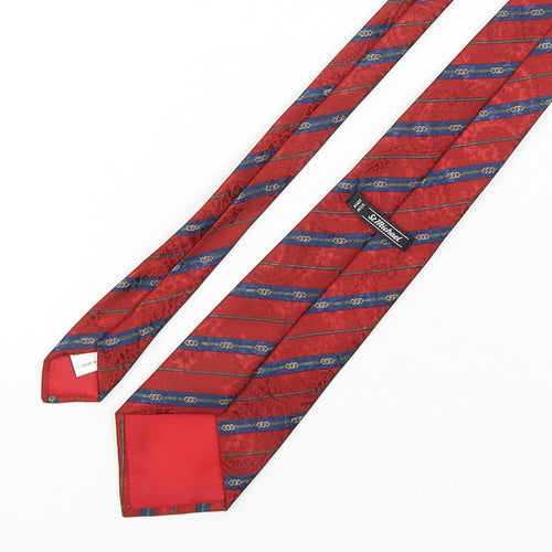 StMichael Mens Multicoloured Striped Polyester Pointed Tie One Size