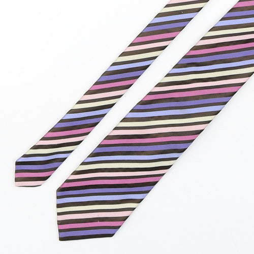 Marks and Spencer Mens Multicoloured Striped Polyester Pointed Tie One Size