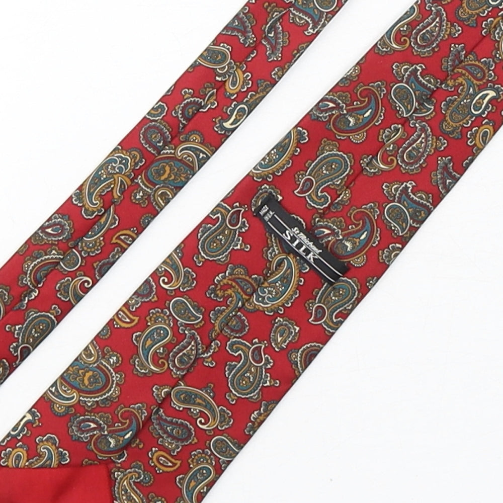 Marks and Spencer Mens Multicoloured Paisley Silk Pointed Tie One Size