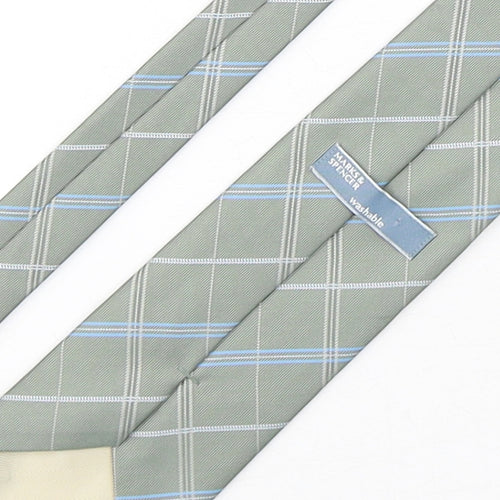 Marks and Spencer Mens Multicoloured Plaids & Checks Polyester Pointed Tie One Size