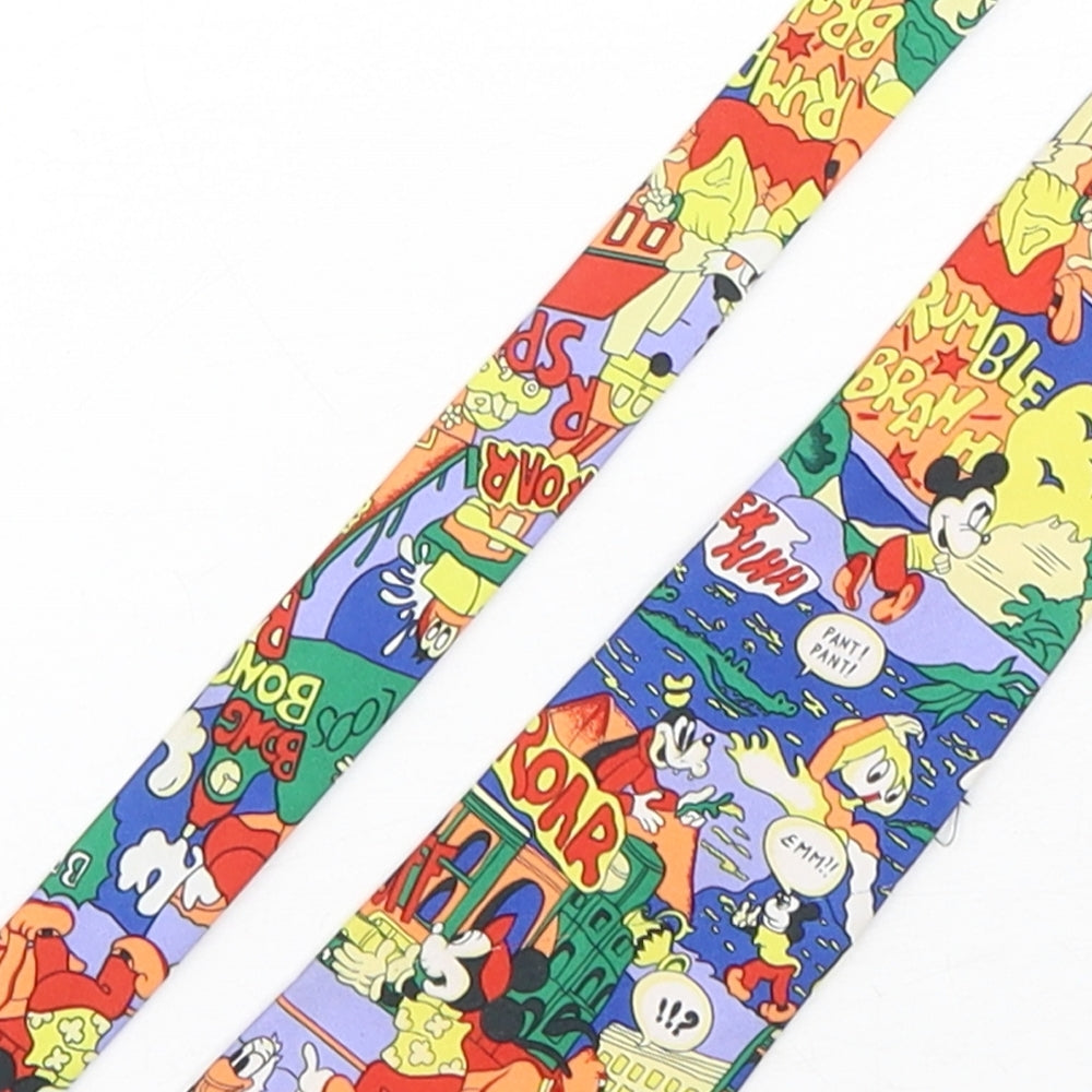 Preworn Mens Multicoloured Geometric Silk Pointed Tie One Size - Disney