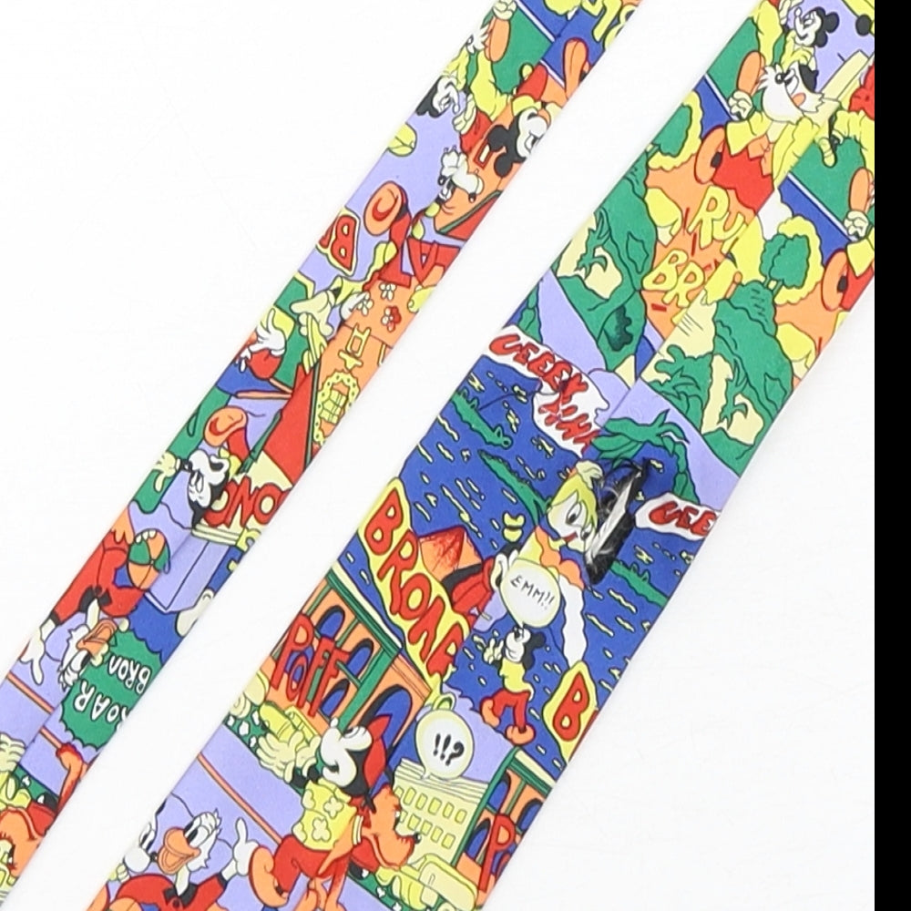 Preworn Mens Multicoloured Geometric Silk Pointed Tie One Size - Disney