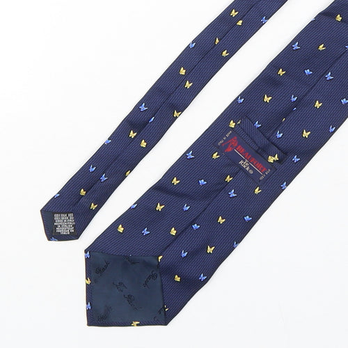 Beaufort Mens Multicoloured Geometric Silk Pointed Tie One Size - butteflies