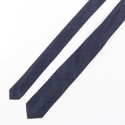 NEXT Mens Blue Striped Polyester Pointed Tie One Size