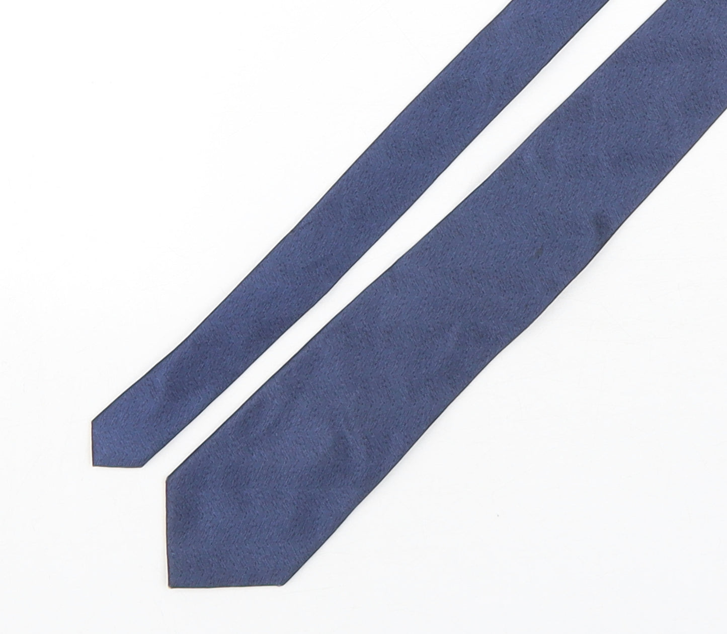 Alexandre Mens Blue  Silk Pointed Tie One Size
