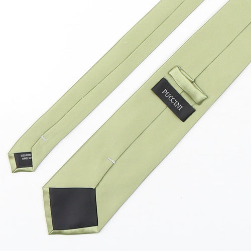 Puccini Mens Green  Microfibre Pointed Tie One Size