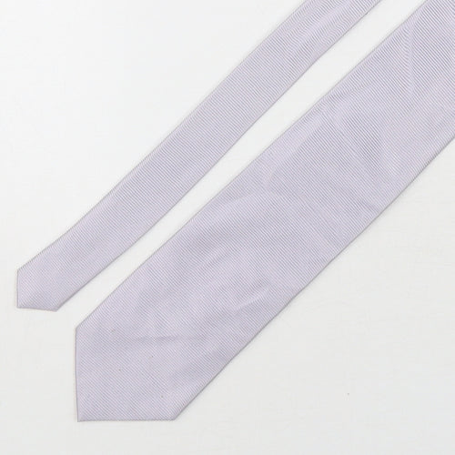 Basile Mens Silver  Silk Pointed Tie One Size
