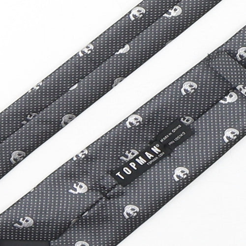Topman  Mens Silver Polka Dot Polyester Pointed Tie One Size