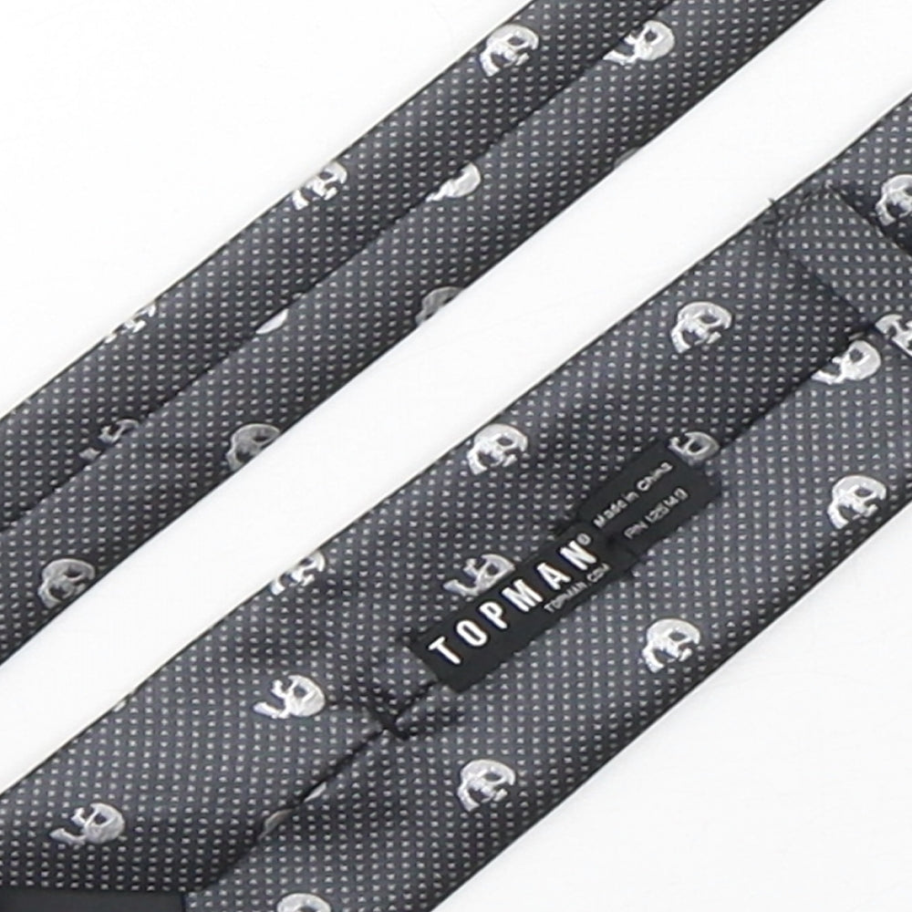Topman  Mens Silver Polka Dot Polyester Pointed Tie One Size