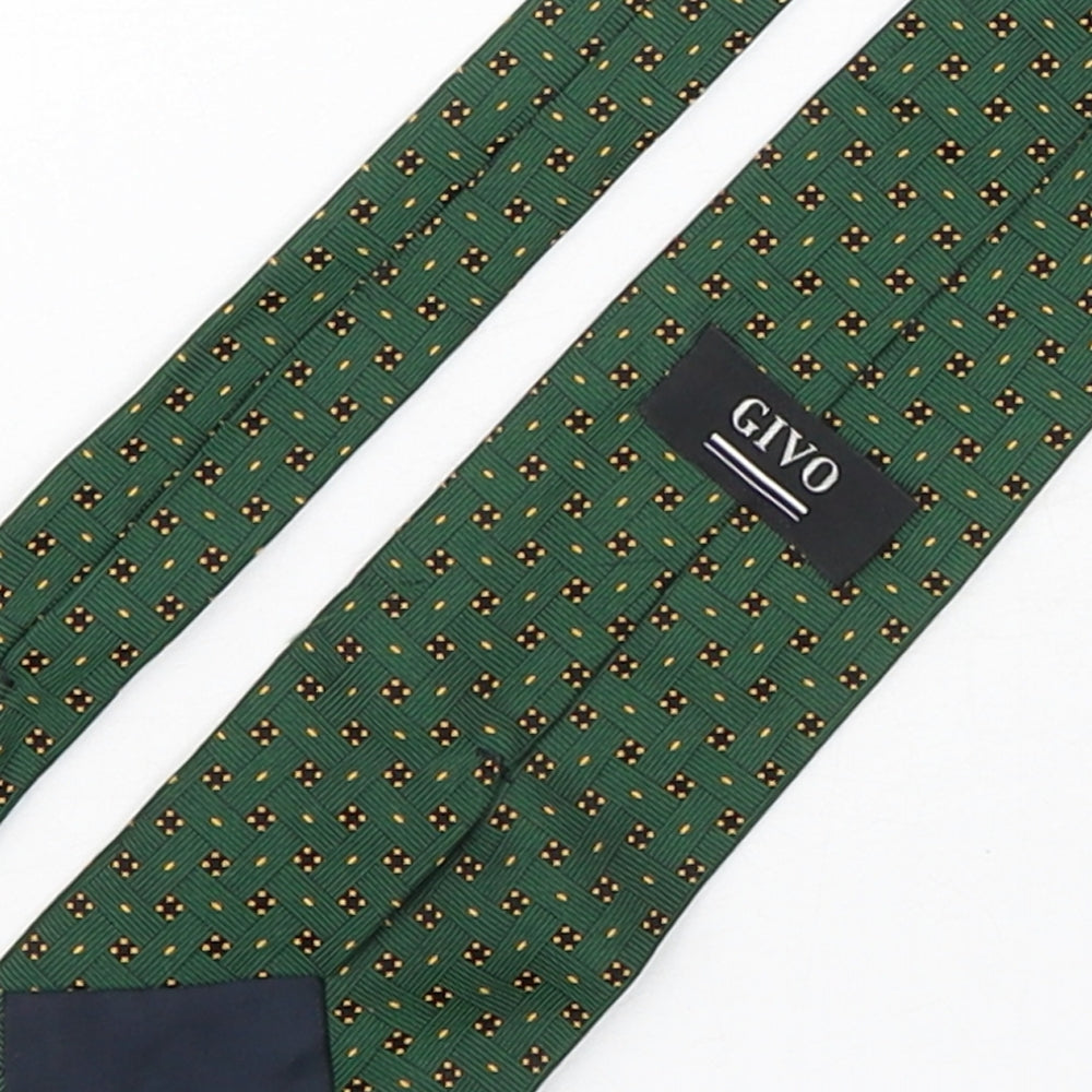 Givo Mens Multicoloured Plaids & Checks Silk Pointed Tie One Size
