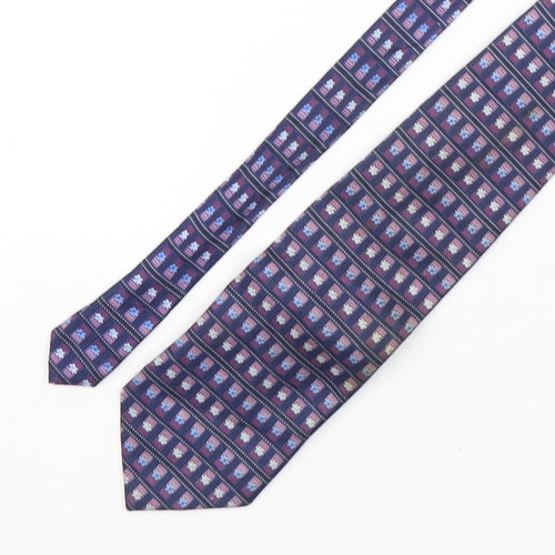 Preworn Mens Purple Floral Silk Pointed Tie One Size