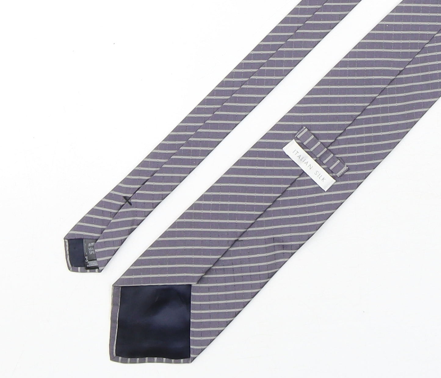 Marks and Spencer Mens Multicoloured Striped Silk Pointed Tie One Size