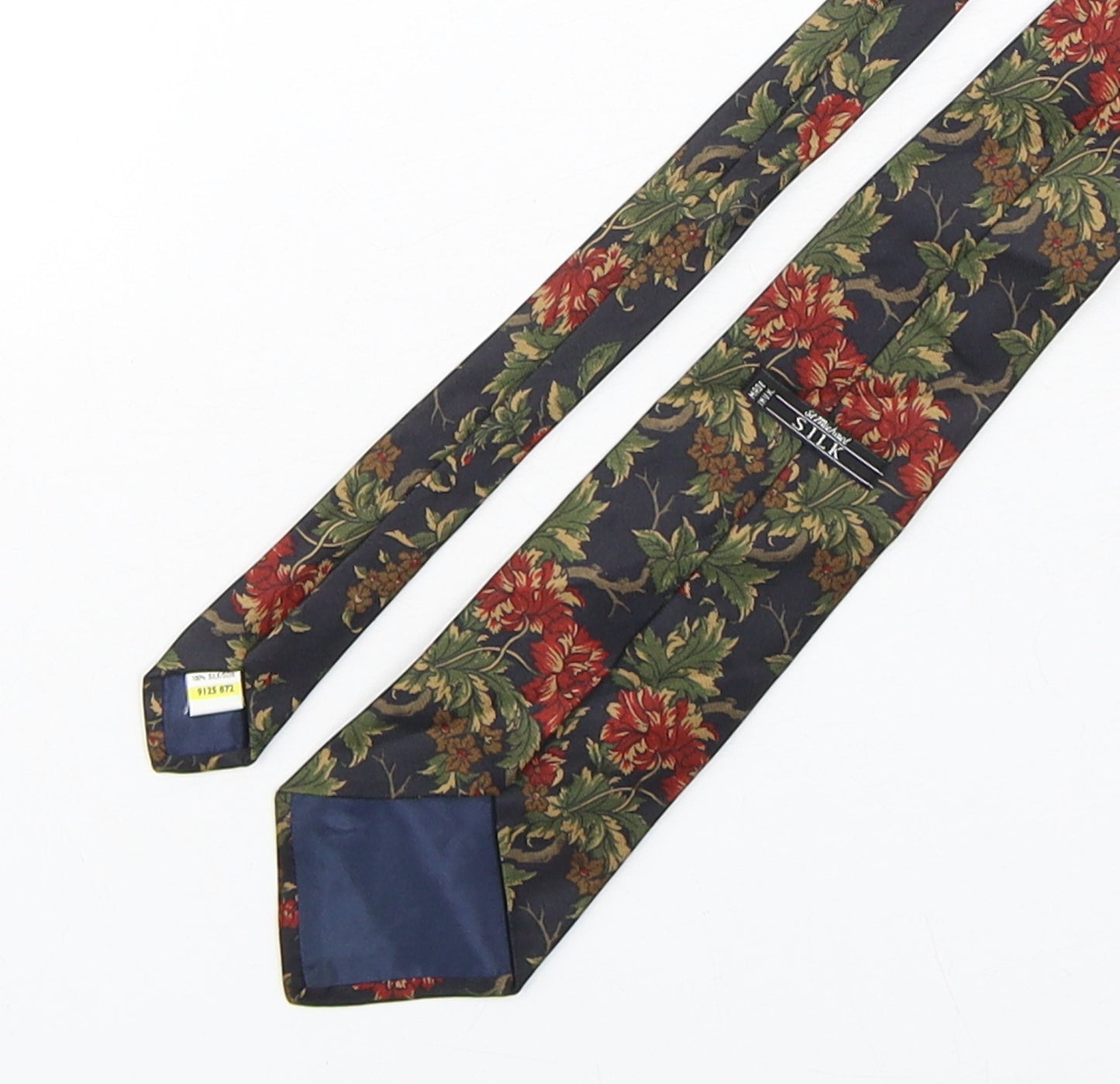 StMichael Mens Multicoloured Floral Silk Pointed Tie One Size