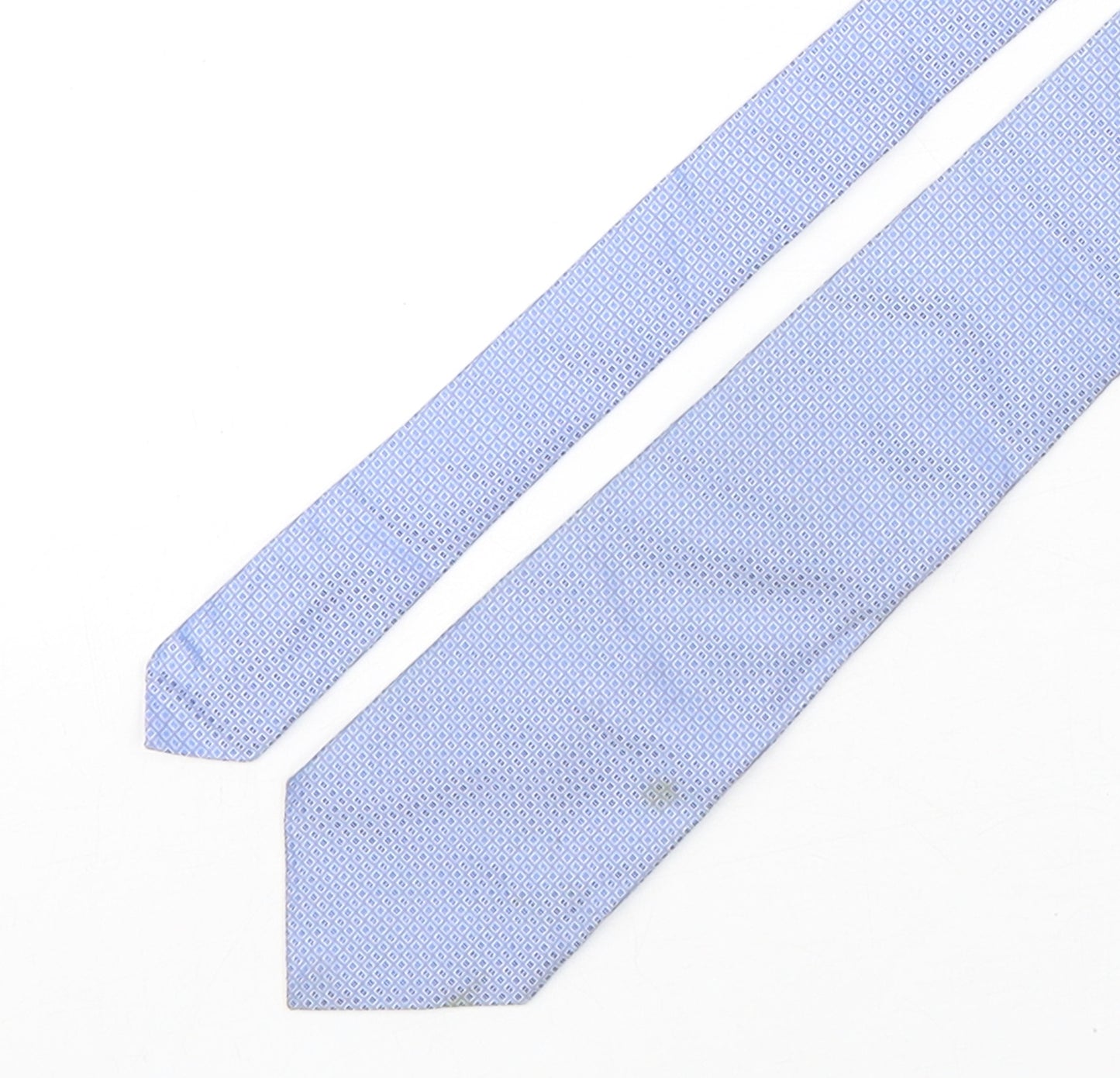River Island  Mens Blue Geometric Silk Pointed Tie One Size
