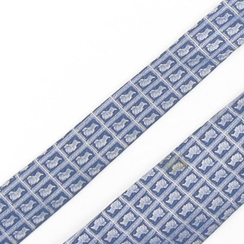 Peter Klinger  Mens Blue Geometric Polyester Pointed Tie One Size