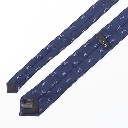 NEXT Mens Blue Geometric Polyester Pointed Tie One Size