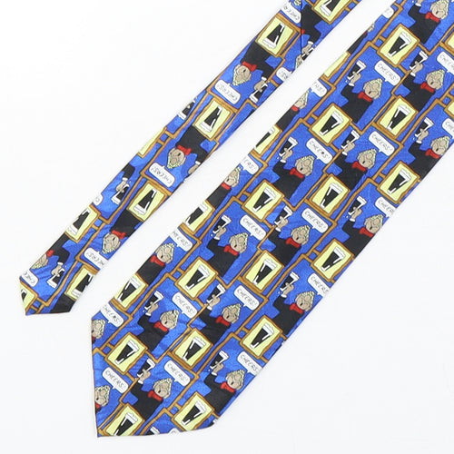 Gold City  Mens Multicoloured Geometric Polyester Pointed Tie One Size