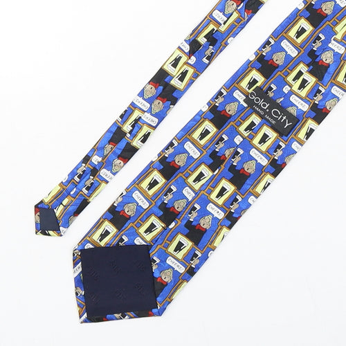 Gold City  Mens Multicoloured Geometric Polyester Pointed Tie One Size