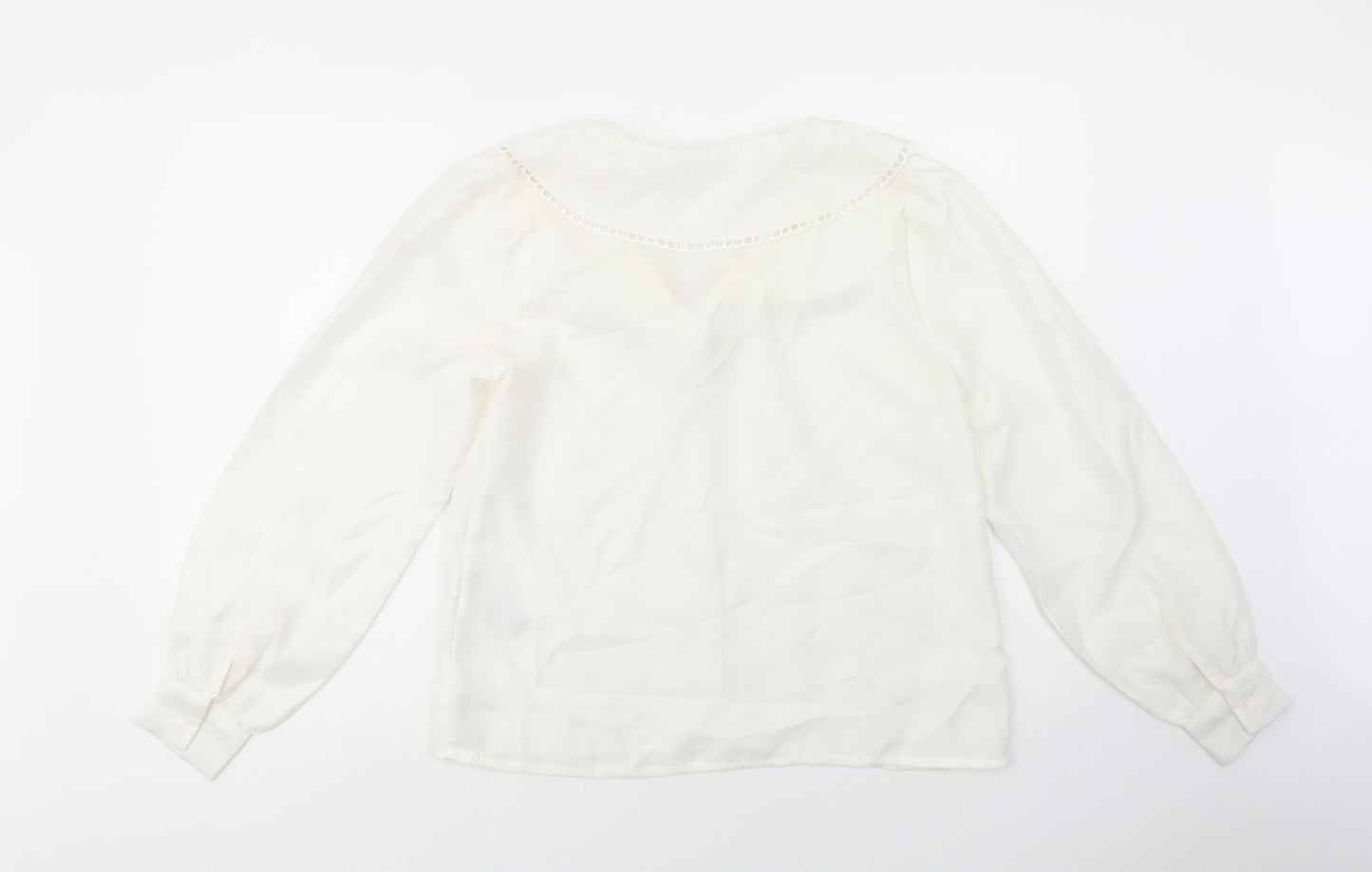 Pieces Womens White  Polyester Basic Button-Up Size S Collared