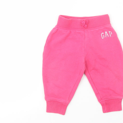 Gap Baby Pink  Cotton Jogger Trousers Size 12-18 Months  Drawstring