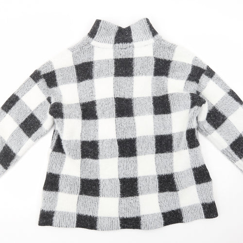 Primark Womens Grey Check  Jacket Coatigan Size M  Snap
