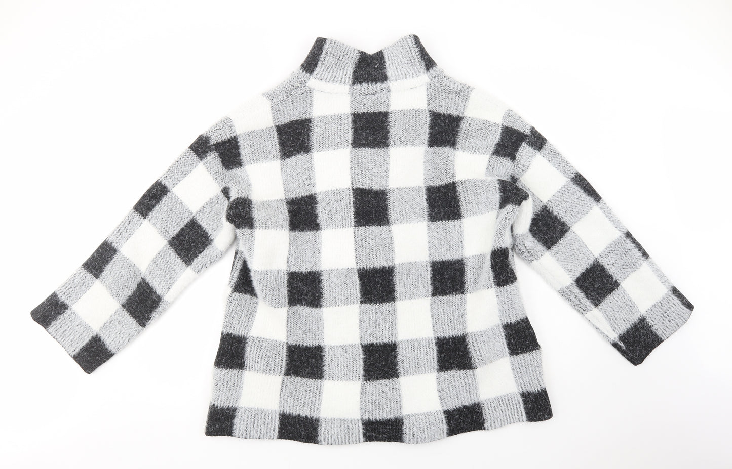 Primark Womens Grey Check  Jacket Coatigan Size M  Snap