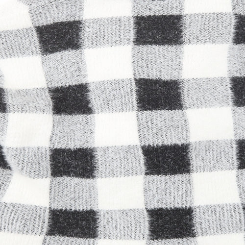 Primark Womens Grey Check  Jacket Coatigan Size M  Snap