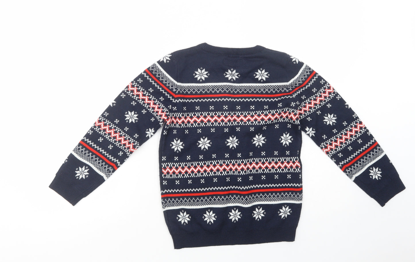 NEXT Boys Blue Crew Neck Fair Isle Acrylic Pullover Jumper Size 8-9 Years  Pullover - Star Wars Christmas