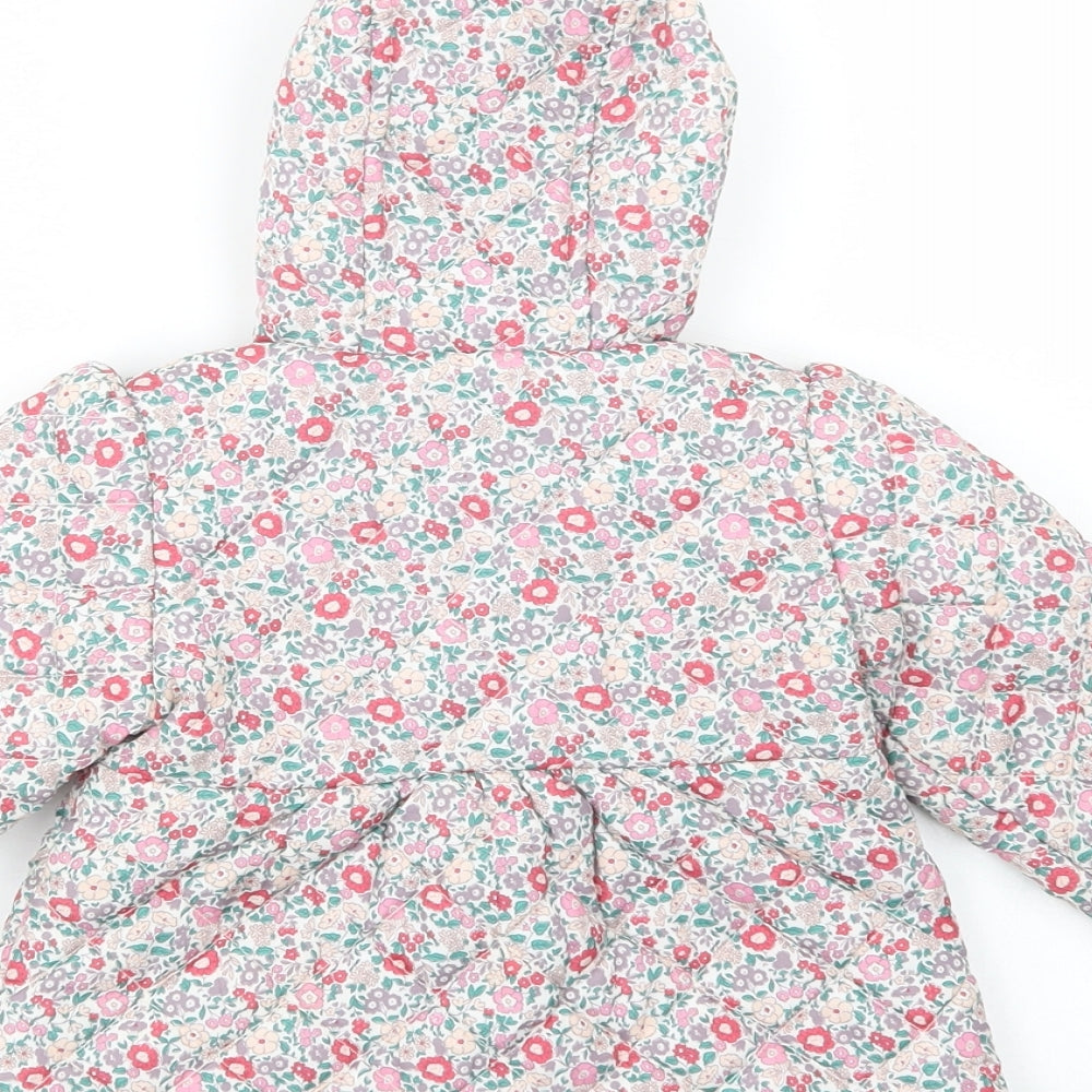 Marks and Spencer Baby Pink Floral  Basic Jacket Jacket Size 6-9 Months   Snap