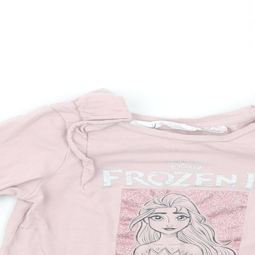 H&M Baby Pink  Cotton Pullover T-Shirt Size 18-24 Months Crew Neck Pullover - Frozen 2