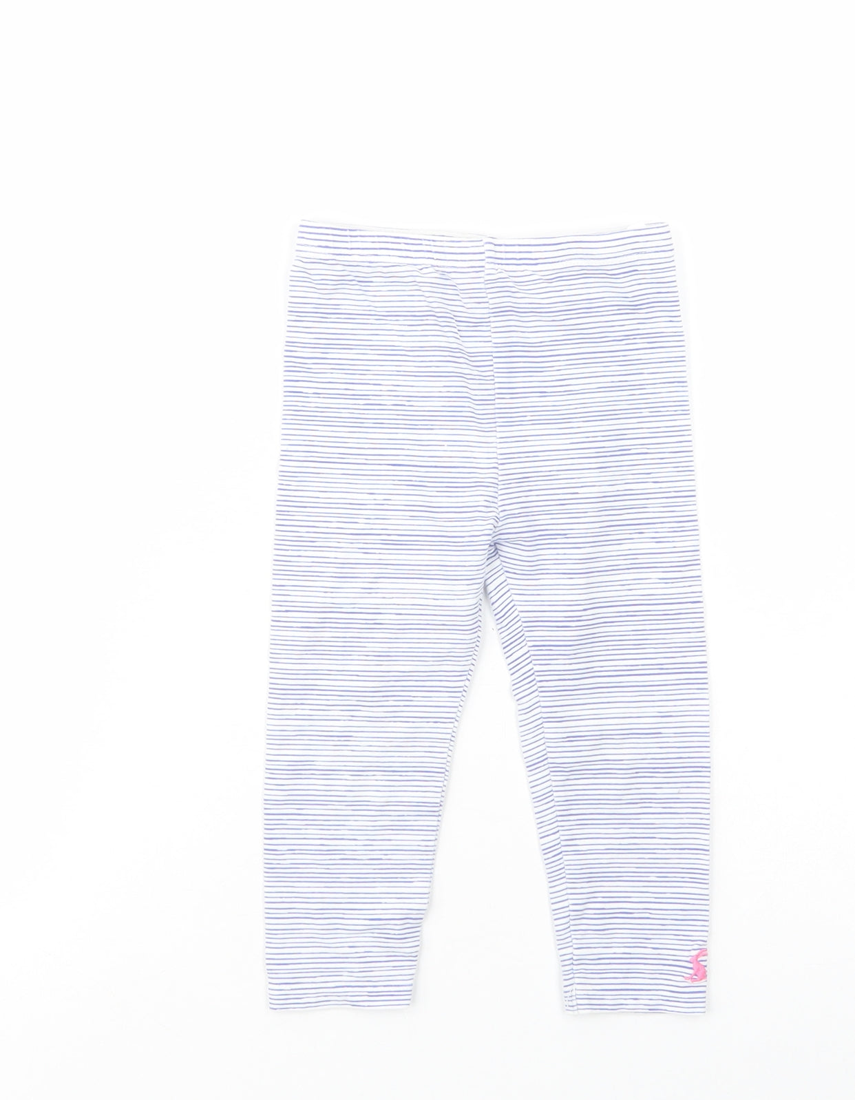 Joules Baby White Striped Cotton Jogger Leggings Size 18-24 Months