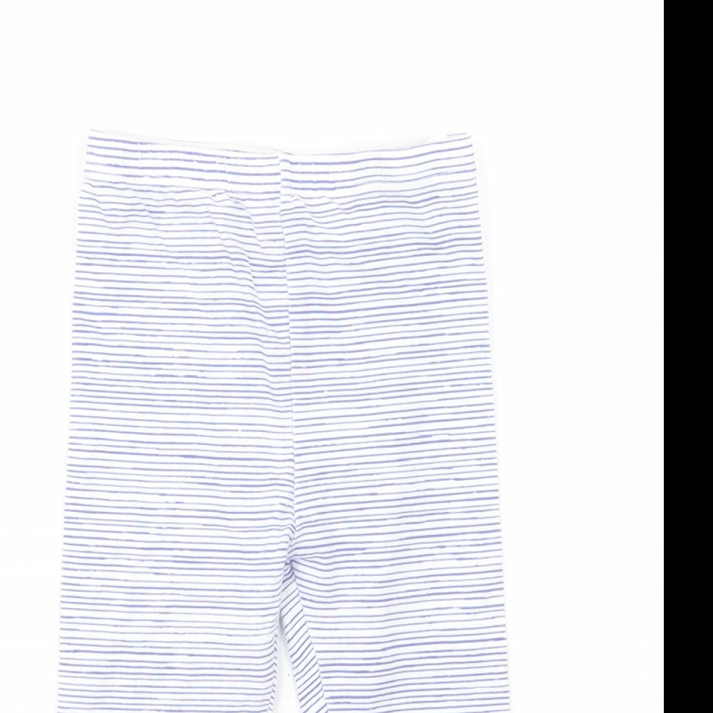 Joules Baby White Striped Cotton Jogger Leggings Size 18-24 Months