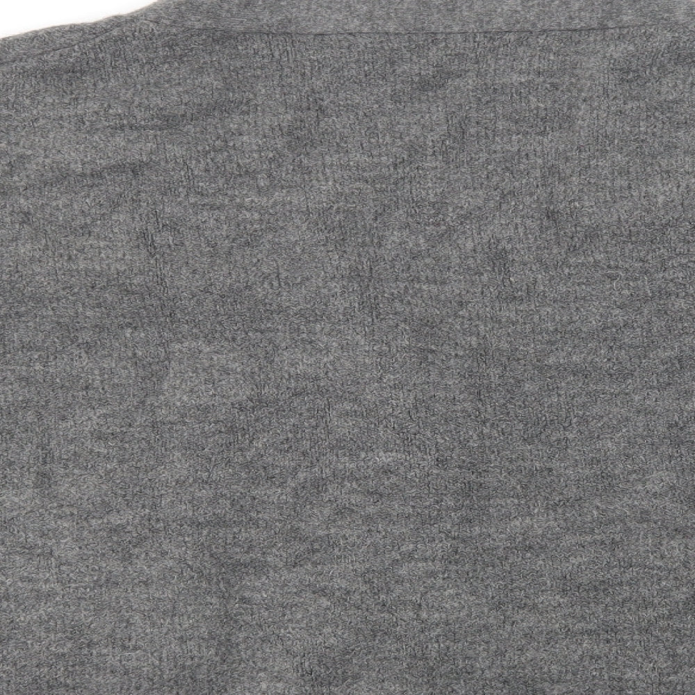 Pull & Bear Womens Grey V-Neck  Acrylic Cardigan Jumper Size L