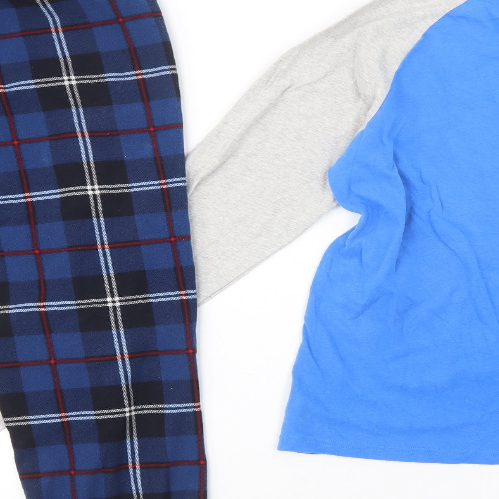 NEXT Boys Blue Plaid Cotton  Pyjama Set Size 16 Years  Pullover - To Be Good